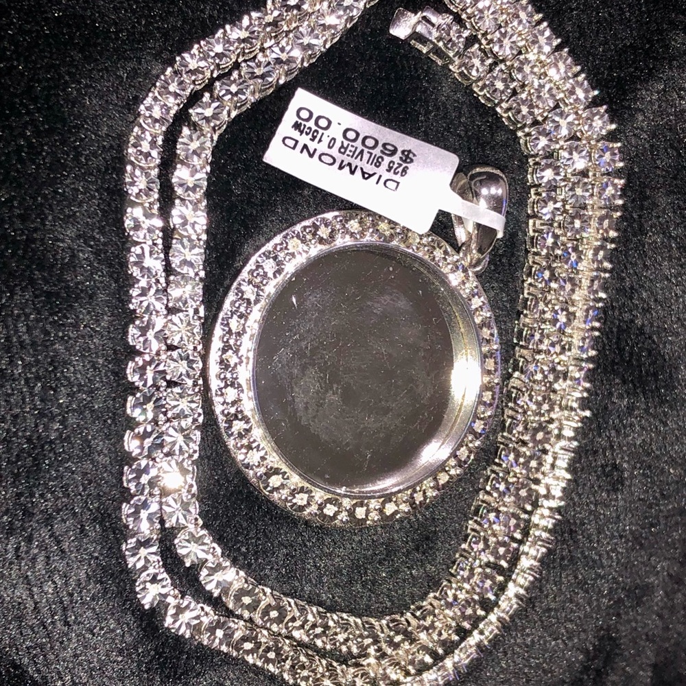 CHRISTMAS SALE Real Diamond Tennis Chain w/ Charm
